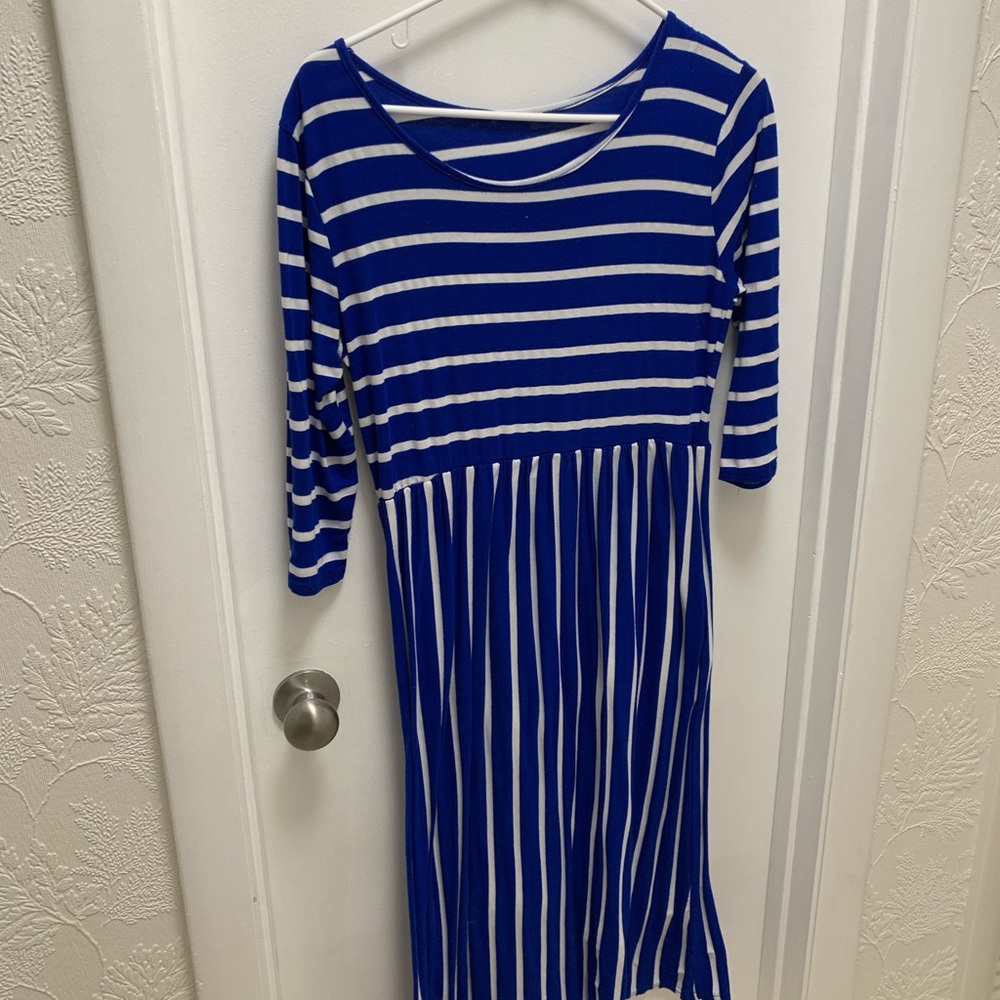 Blue and White striped dress